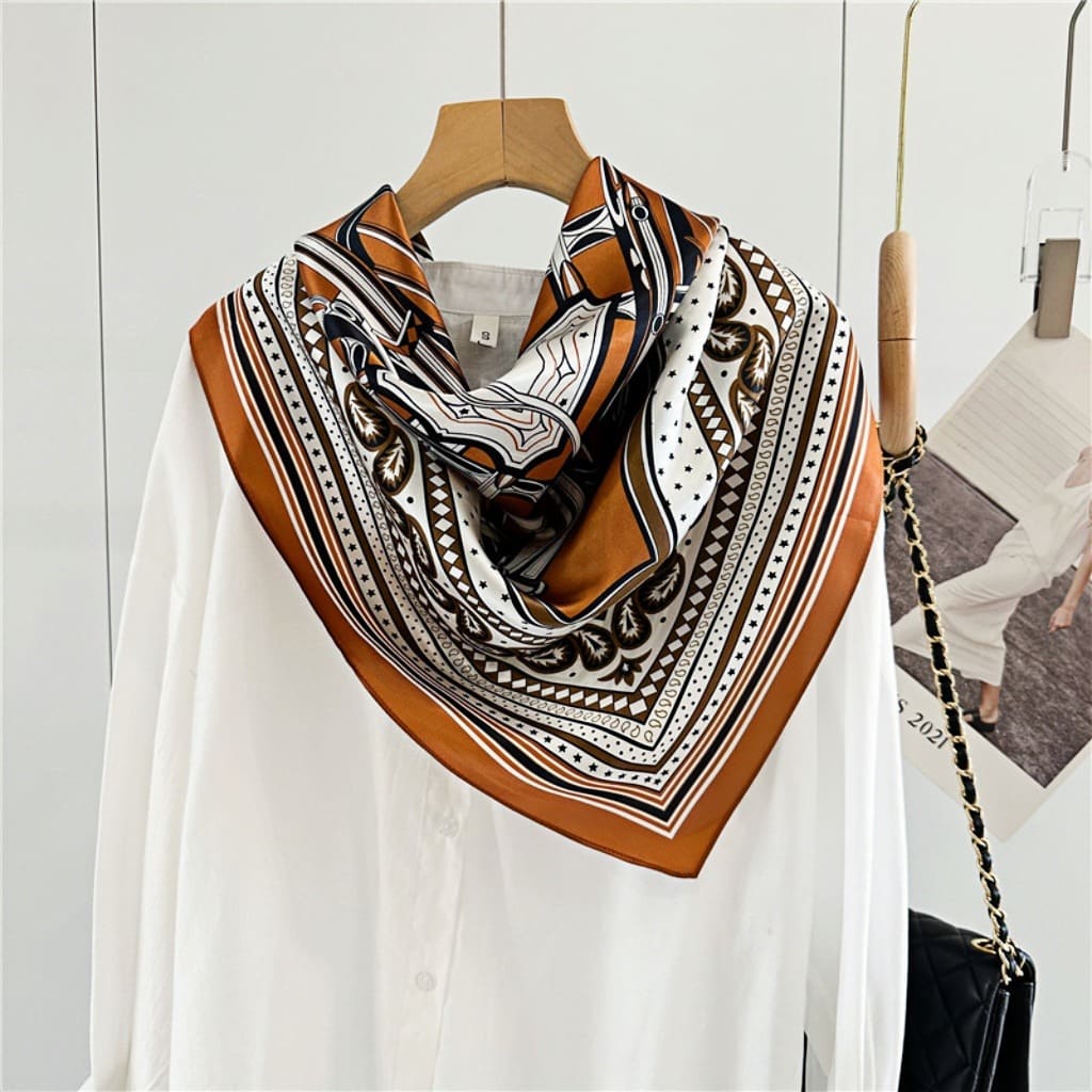 MaraSilk Pure Mulberry Silk Scarf - Square Crepe Satin MS404