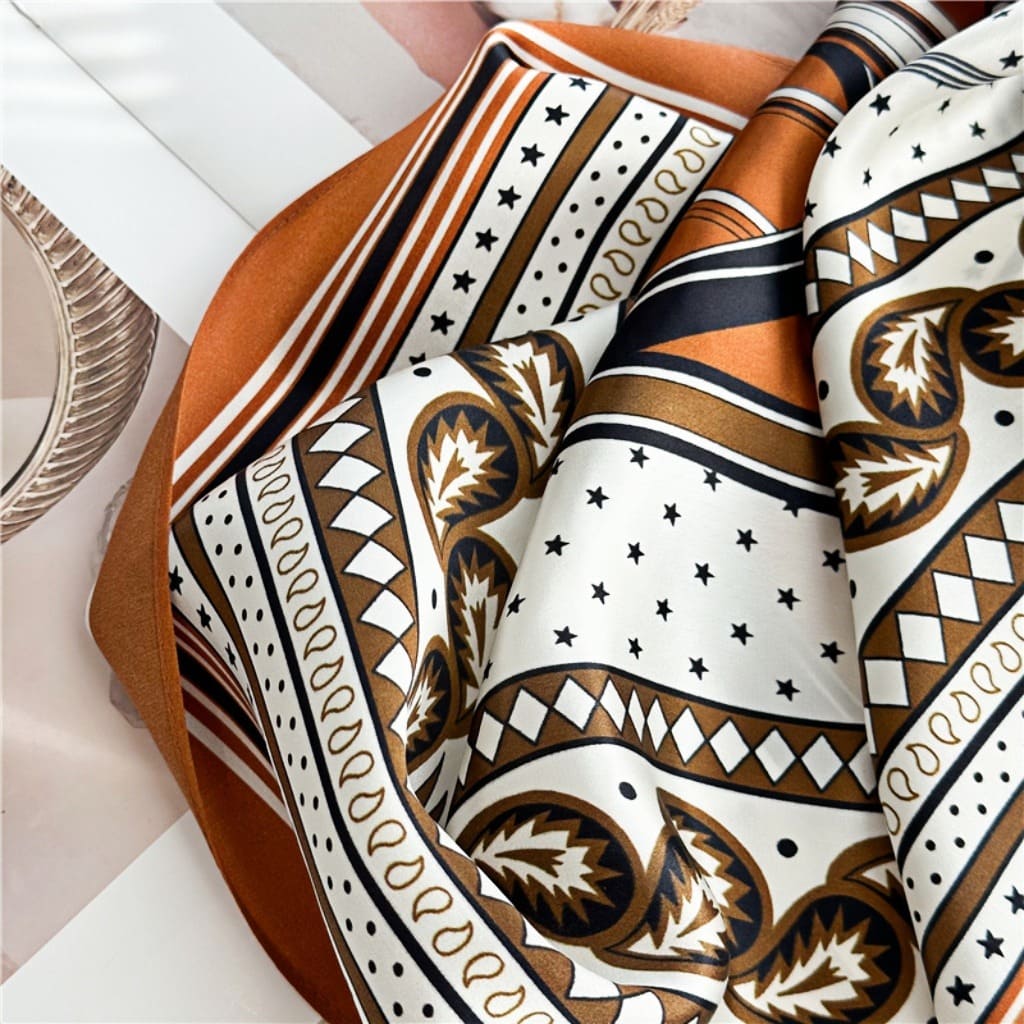 MaraSilk Pure Mulberry Silk Scarf - Square Crepe Satin MS404