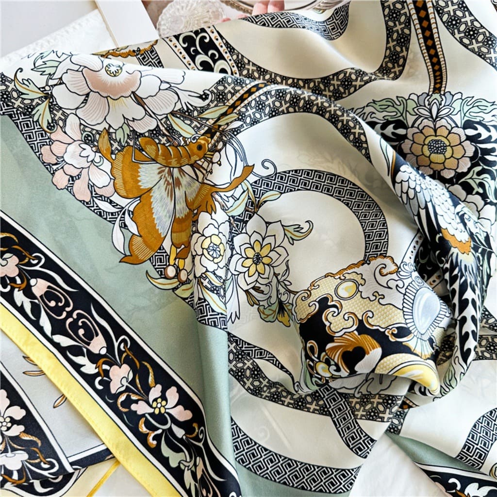 MaraSilk Pure Mulberry Silk Scarf - Square Crepe Satin MS405