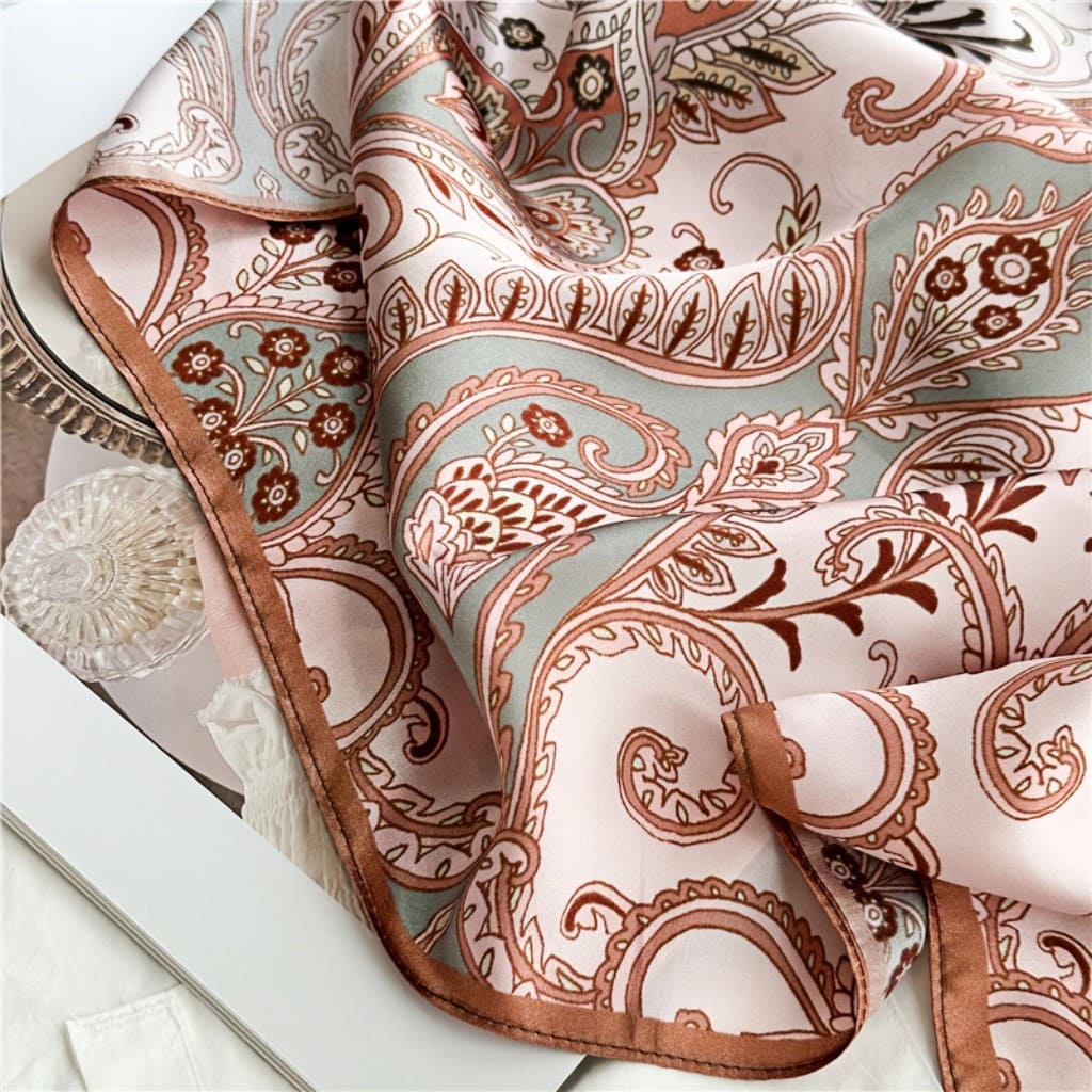 MaraSilk Pure Mulberry Silk Scarf - Square Crepe Satin MS406