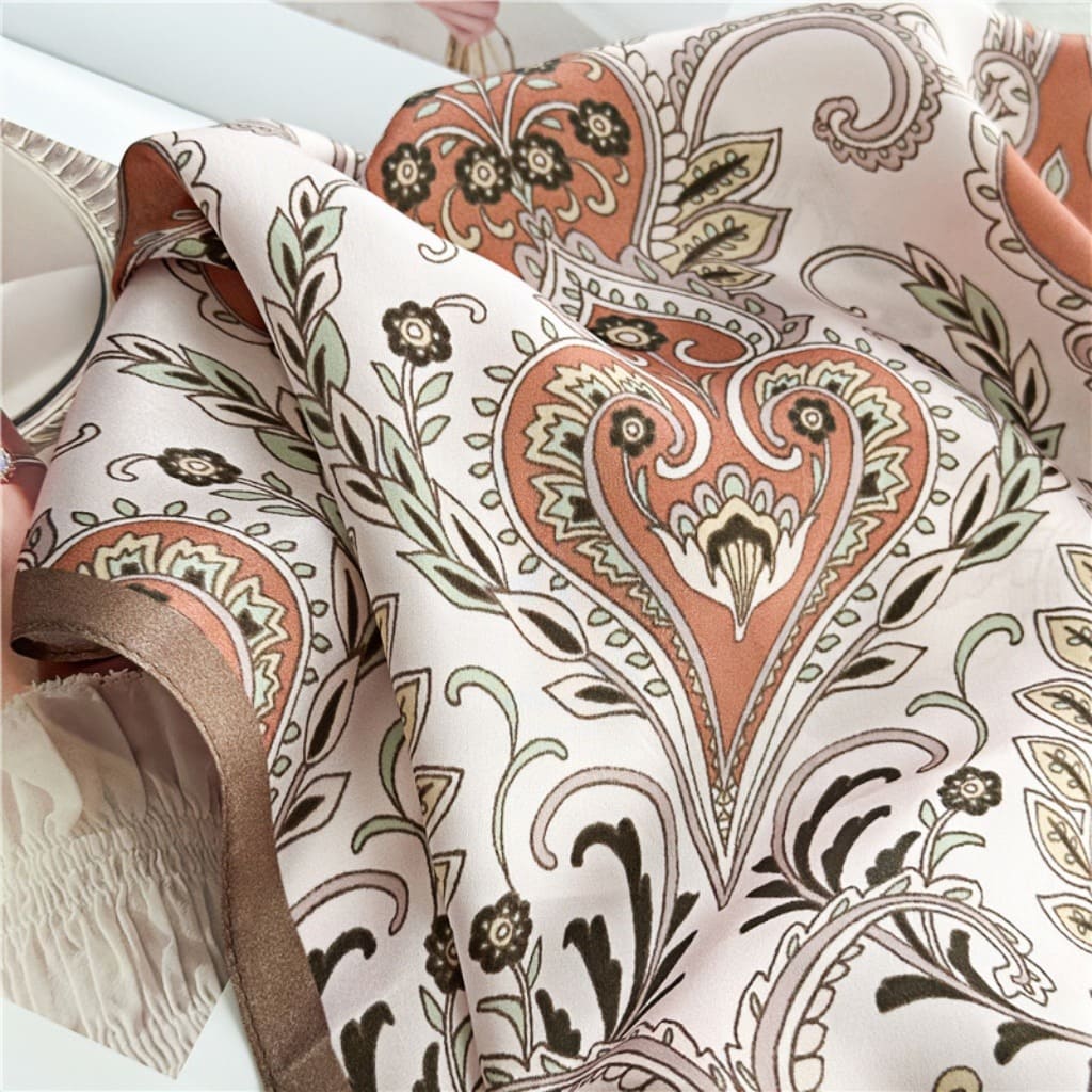 MaraSilk Pure Mulberry Silk Scarf - Square Crepe Satin MS406