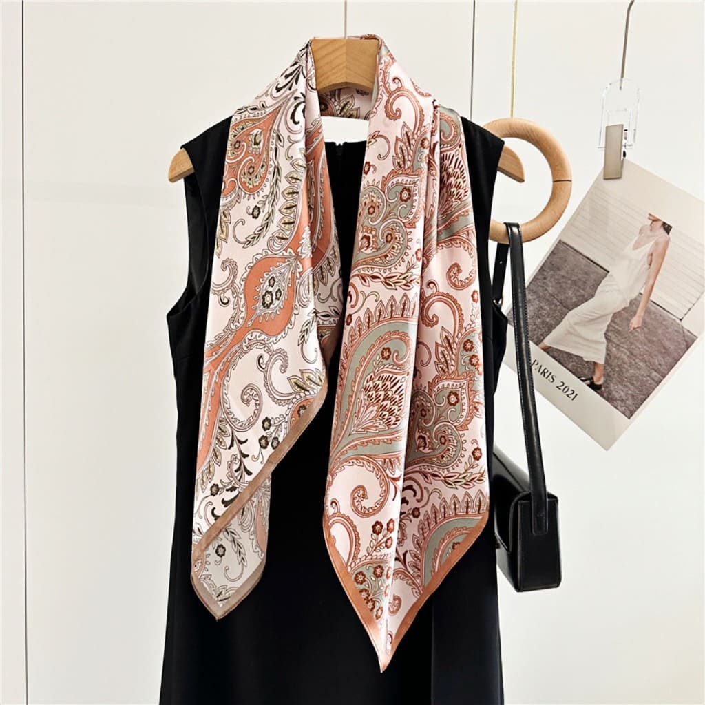 MaraSilk Pure Mulberry Silk Scarf - Square Crepe Satin MS406