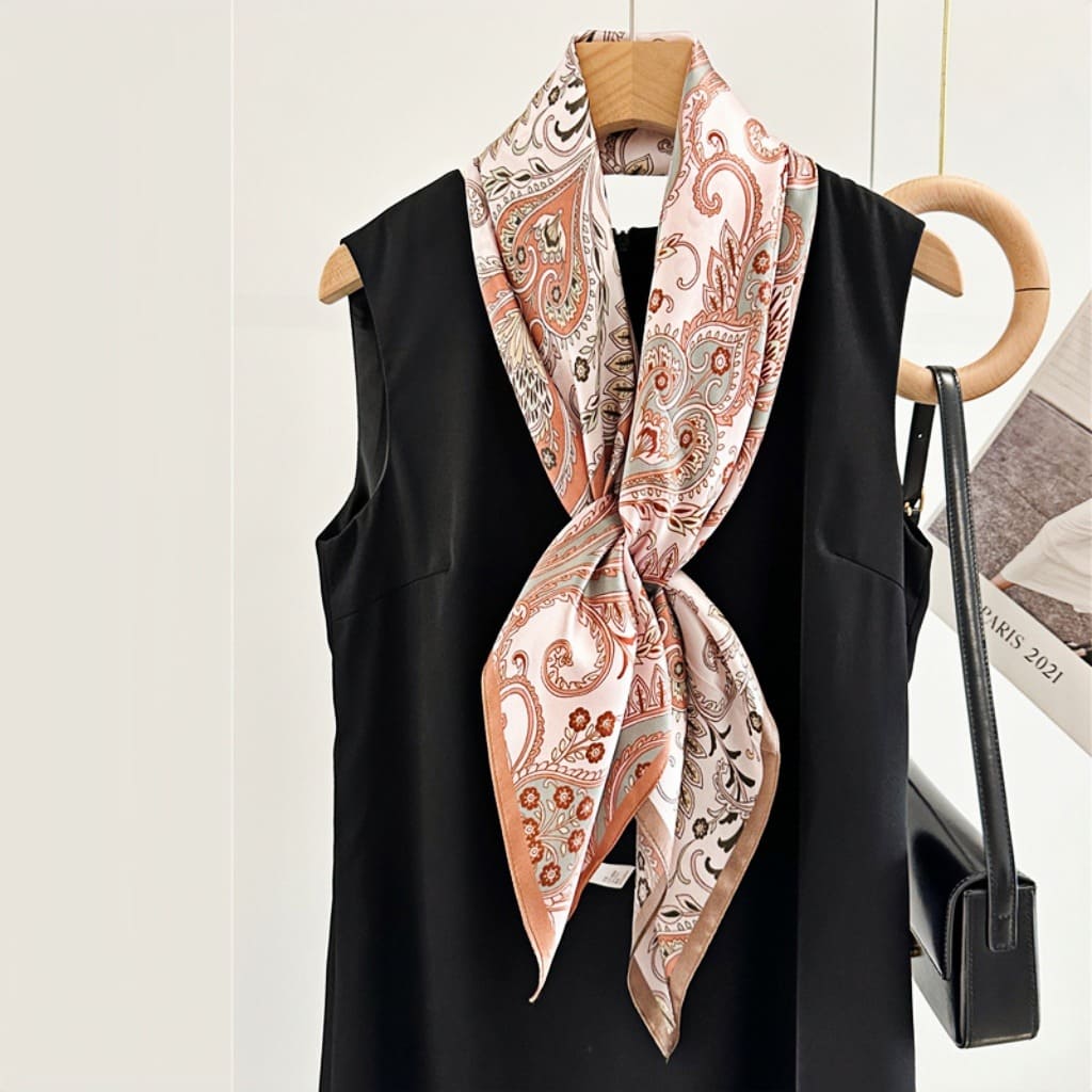 MaraSilk Pure Mulberry Silk Scarf - Square Crepe Satin MS406