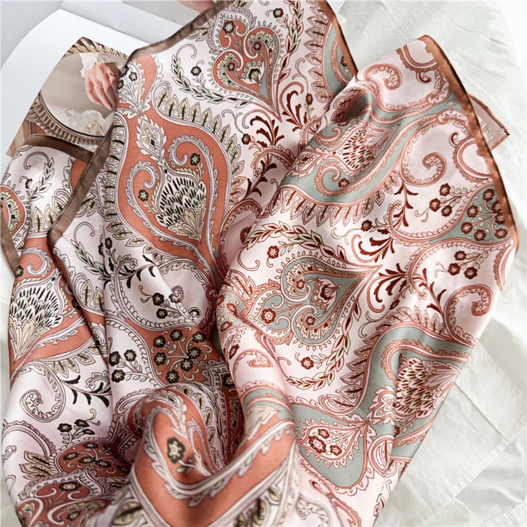 MaraSilk Pure Mulberry Silk Scarf - Square Crepe Satin MS406