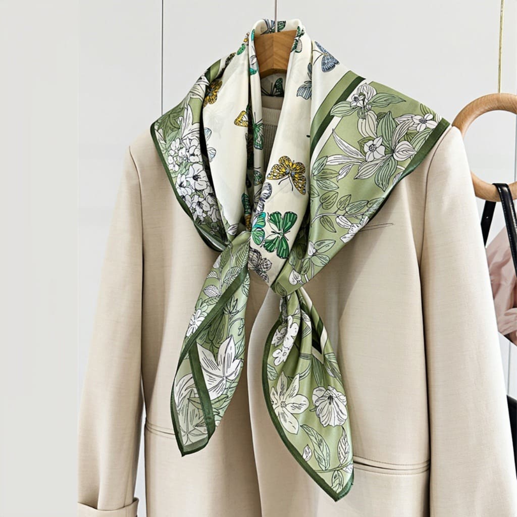 MaraSilk Pure Mulberry Silk Scarf - Square Crepe Satin MS408