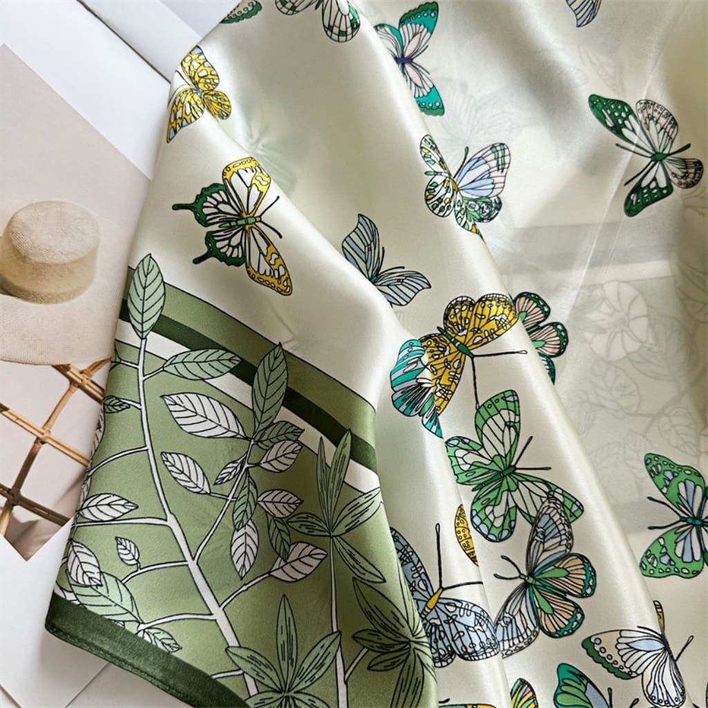 MaraSilk Pure Mulberry Silk Scarf - Square Crepe Satin MS408