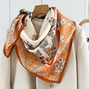 MaraSilk Pure Mulberry Silk Scarf - Square Crepe Satin MS408