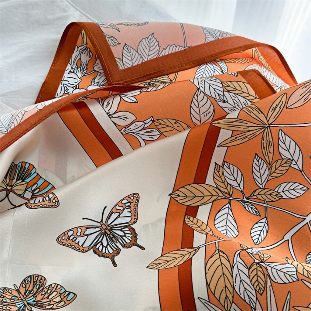 MaraSilk Pure Mulberry Silk Scarf - Square Crepe Satin MS408