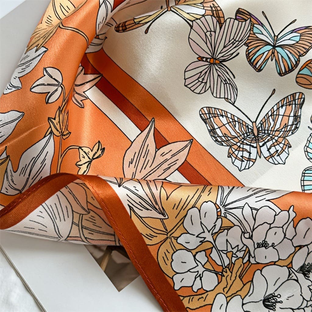 MaraSilk Pure Mulberry Silk Scarf - Square Crepe Satin MS408