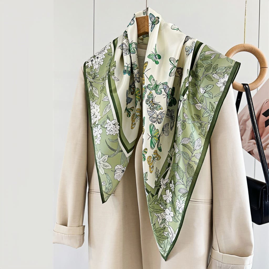 MaraSilk Pure Mulberry Silk Scarf - Square Crepe Satin MS408