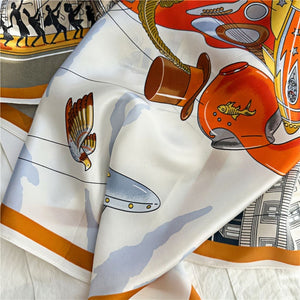 MaraSilk Pure Mulberry Silk Scarf - Square Crepe Satin MS409