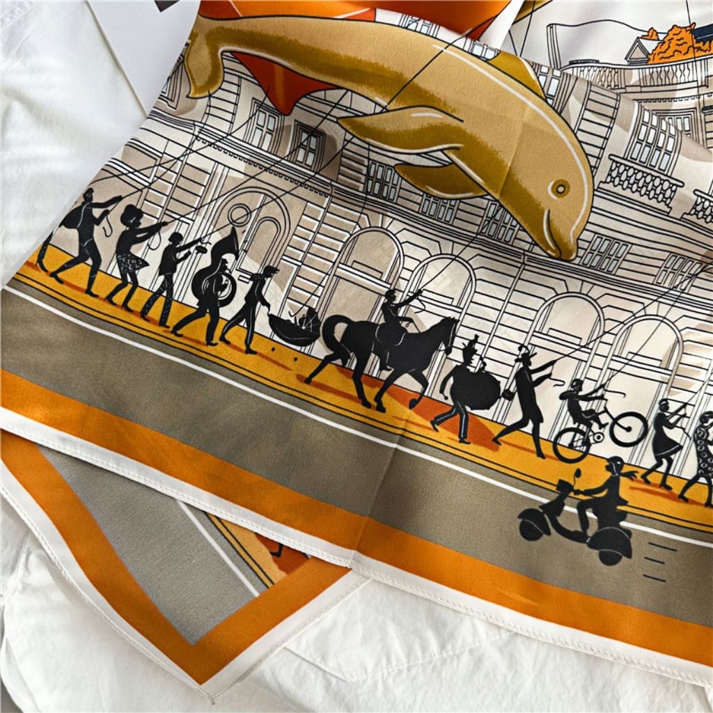 MaraSilk Pure Mulberry Silk Scarf - Square Crepe Satin MS409