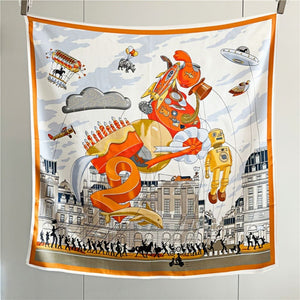 MaraSilk Pure Mulberry Silk Scarf - Square Crepe Satin MS409