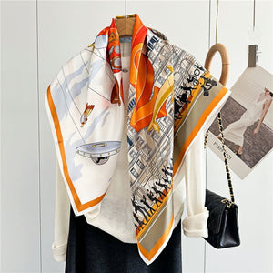 MaraSilk Pure Mulberry Silk Scarf - Square Crepe Satin MS409