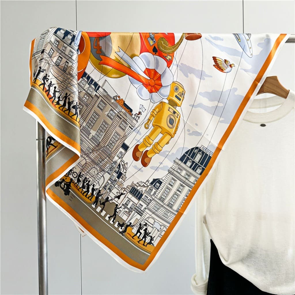 MaraSilk Pure Mulberry Silk Scarf - Square Crepe Satin MS409