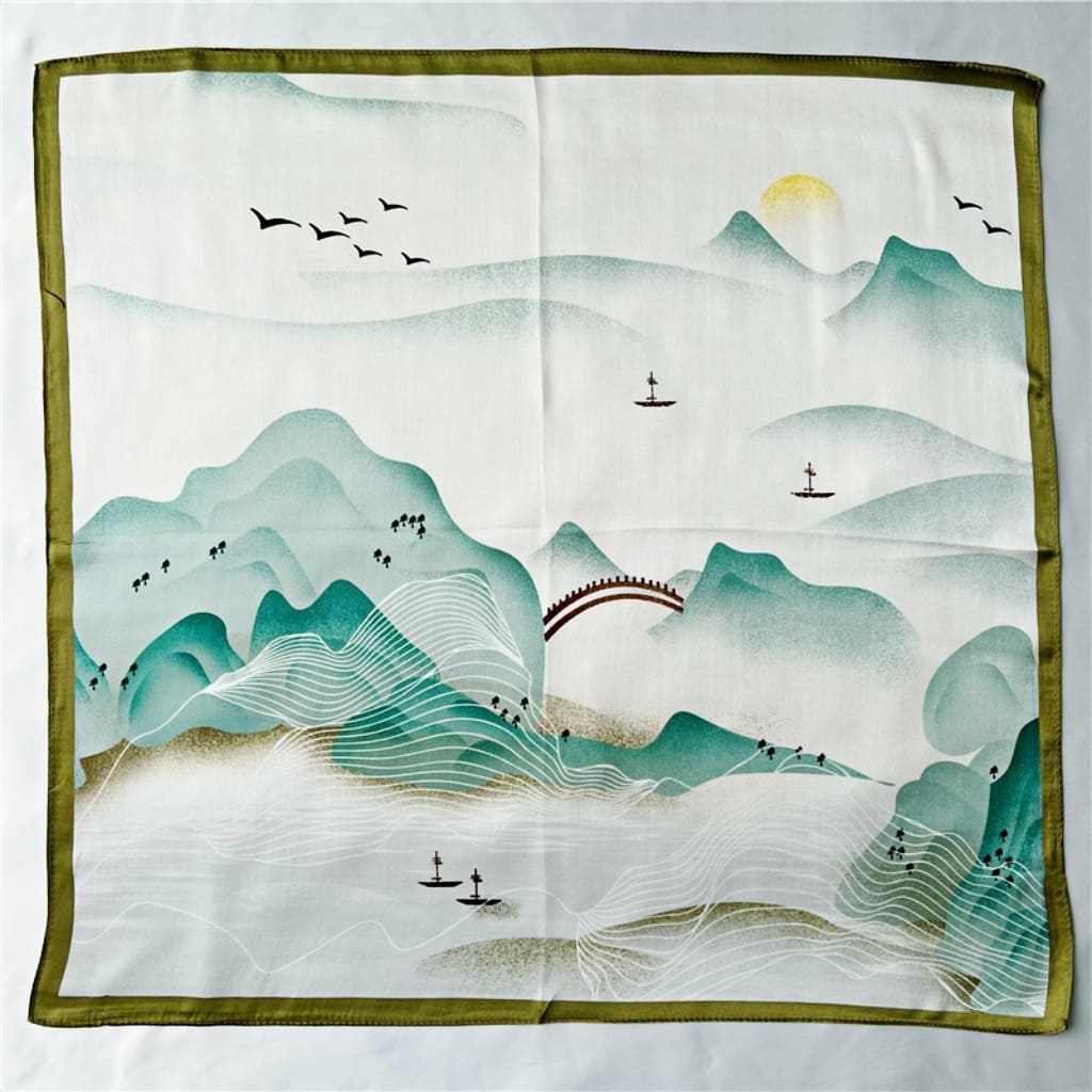 MaraSilk Pure Mulberry Silk Scarf Square Crepe Satin MS41-15