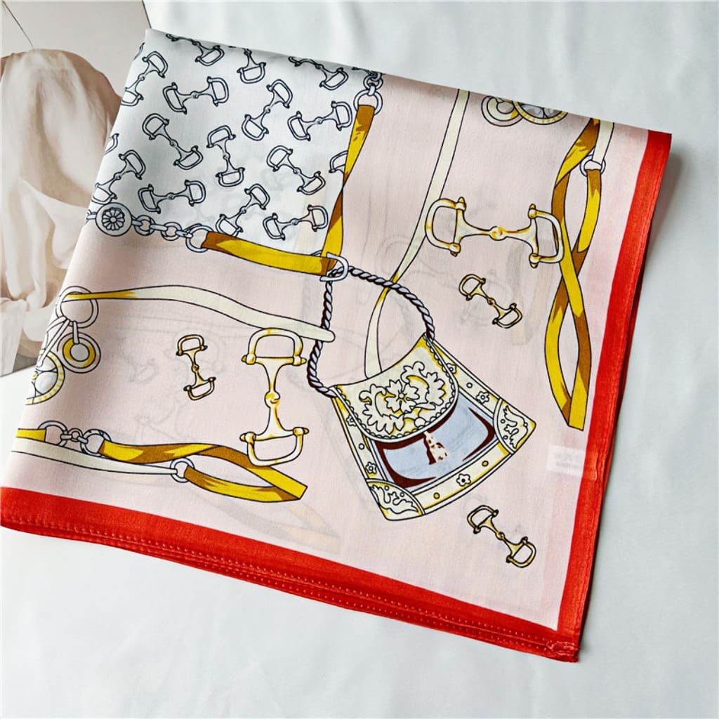 MaraSilk Pure Mulberry Silk Scarf Square Crepe Satin MS41-2