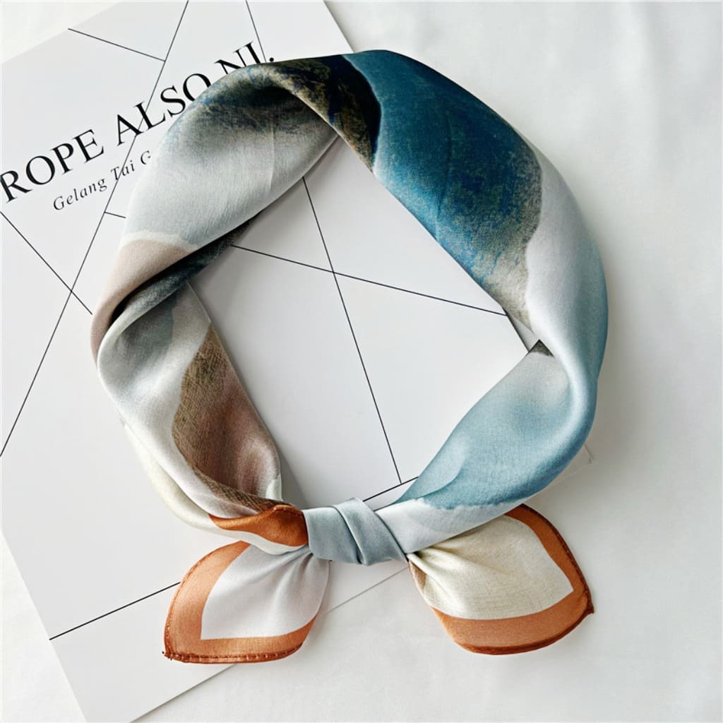 MaraSilk Pure Mulberry Silk Scarf Square Crepe Satin MS41-4