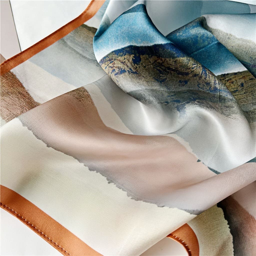 MaraSilk Pure Mulberry Silk Scarf Square Crepe Satin MS41-5