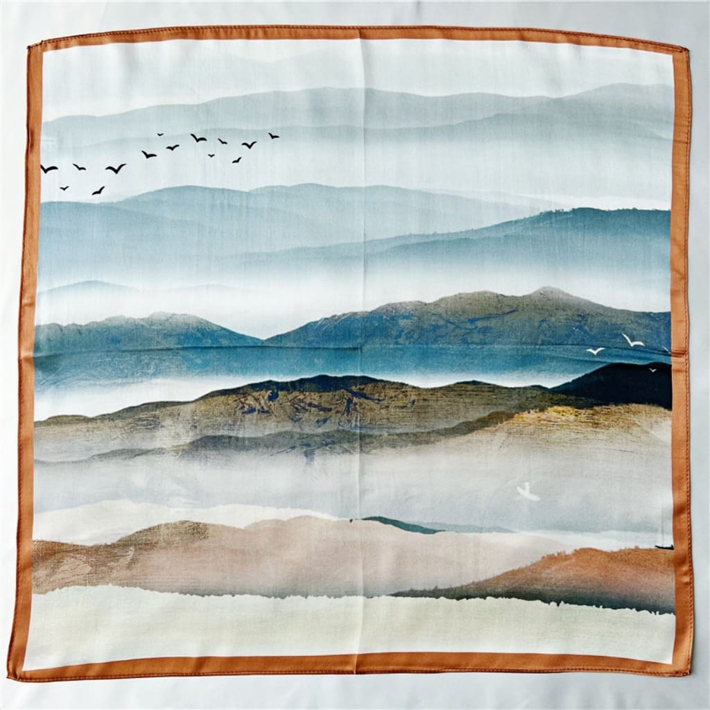 MaraSilk Pure Mulberry Silk Scarf Square Crepe Satin MS41-7