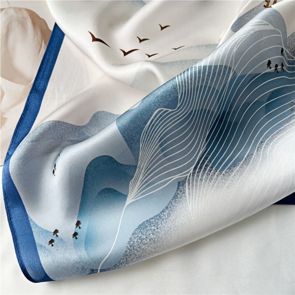 MaraSilk Pure Mulberry Silk Scarf Square Crepe Satin MS41-9