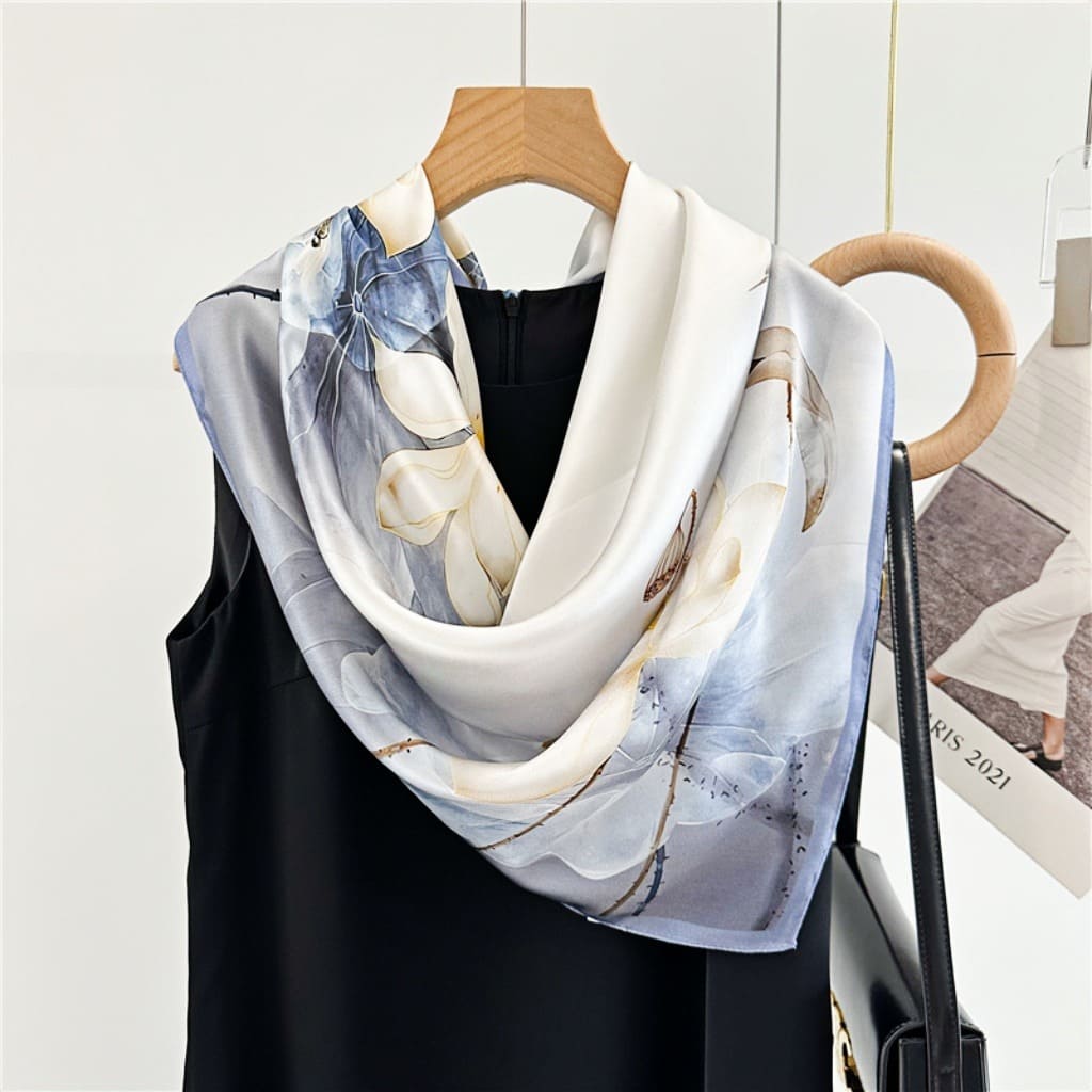 MaraSilk Pure Mulberry Silk Scarf - Square Crepe Satin MS411