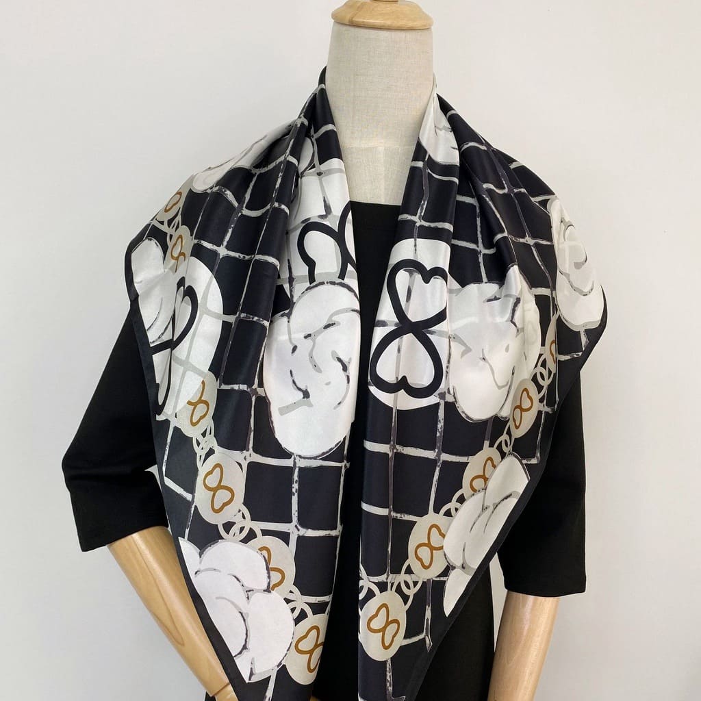 MaraSilk Pure Mulberry Silk Scarf - Square Crepe Satin MS412