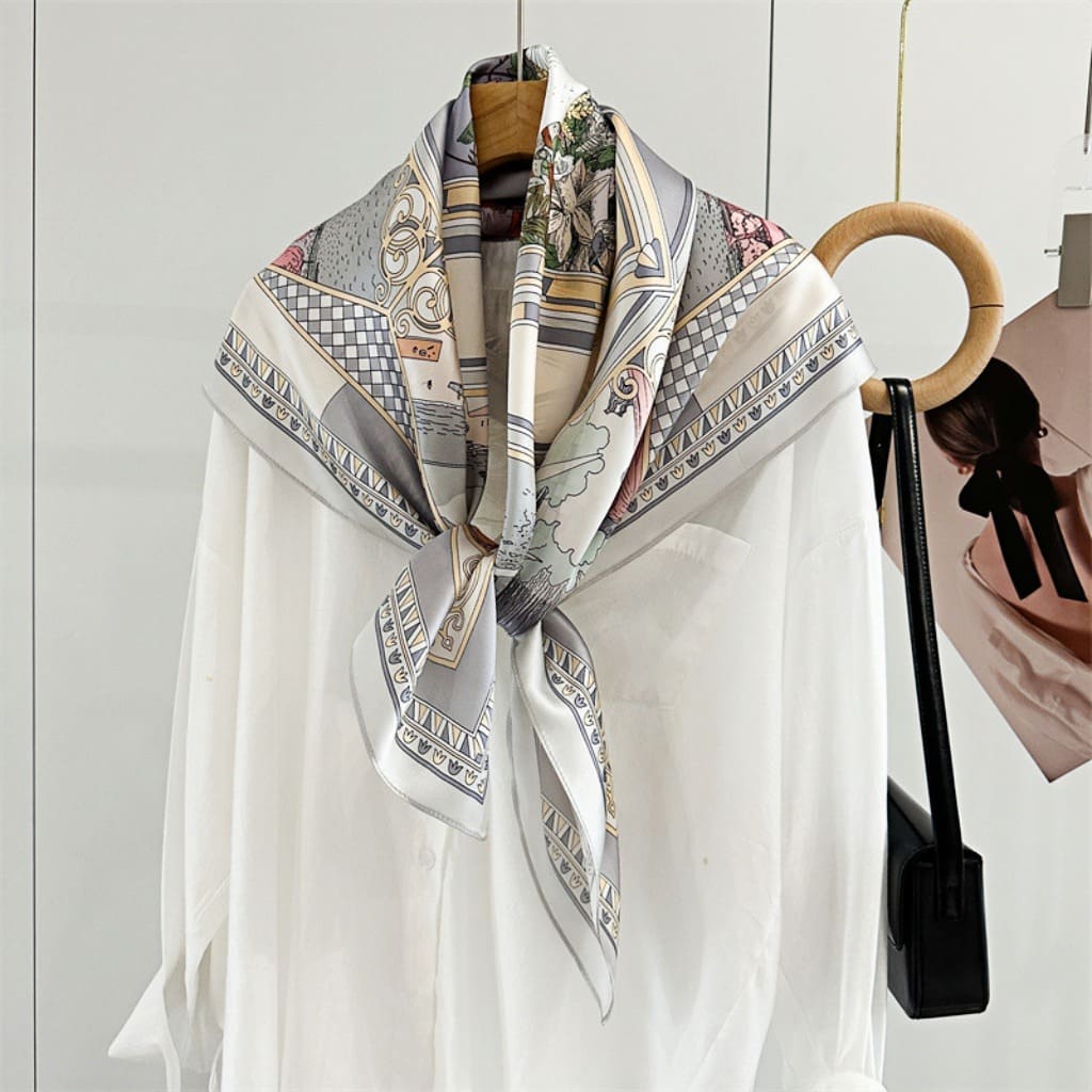 MaraSilk Pure Mulberry Silk Scarf - Square Crepe Satin MS413 34" x 34" MS41301