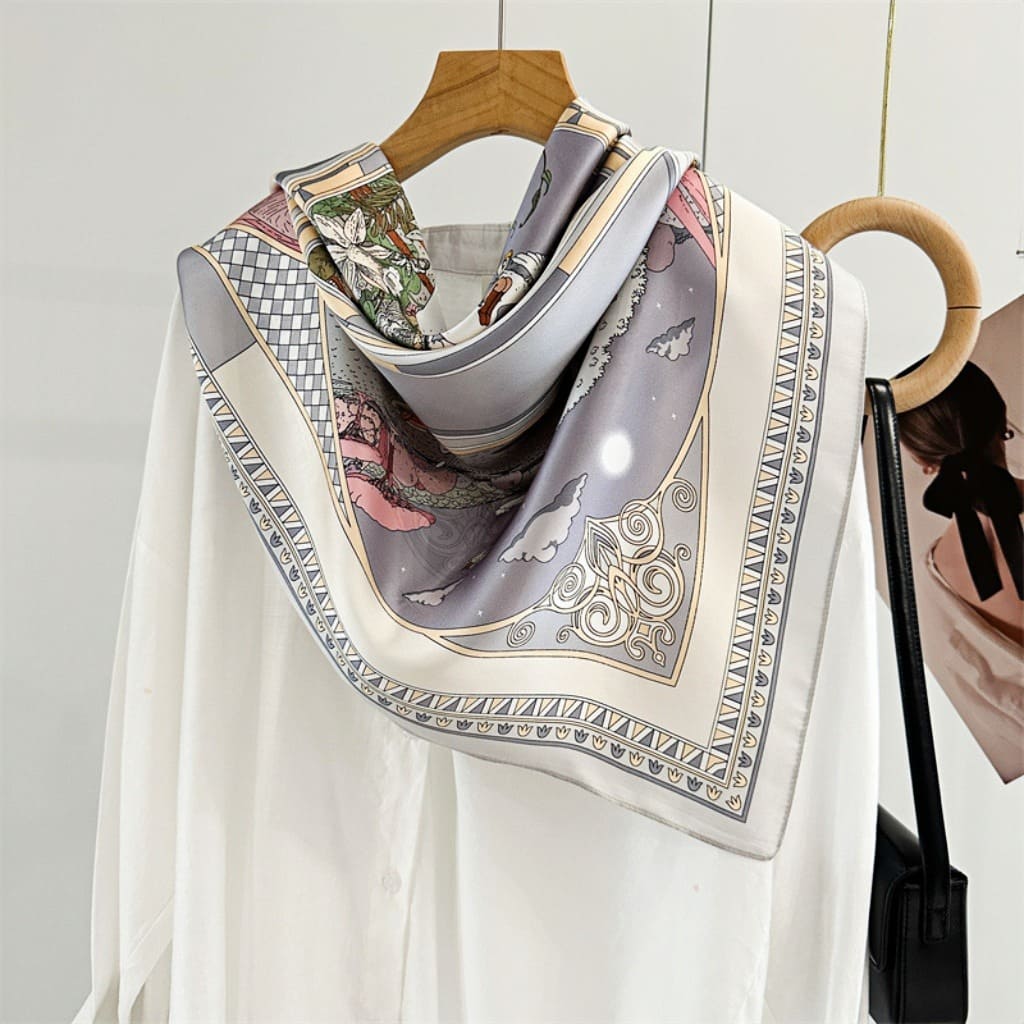 MaraSilk Pure Mulberry Silk Scarf - Square Crepe Satin MS413