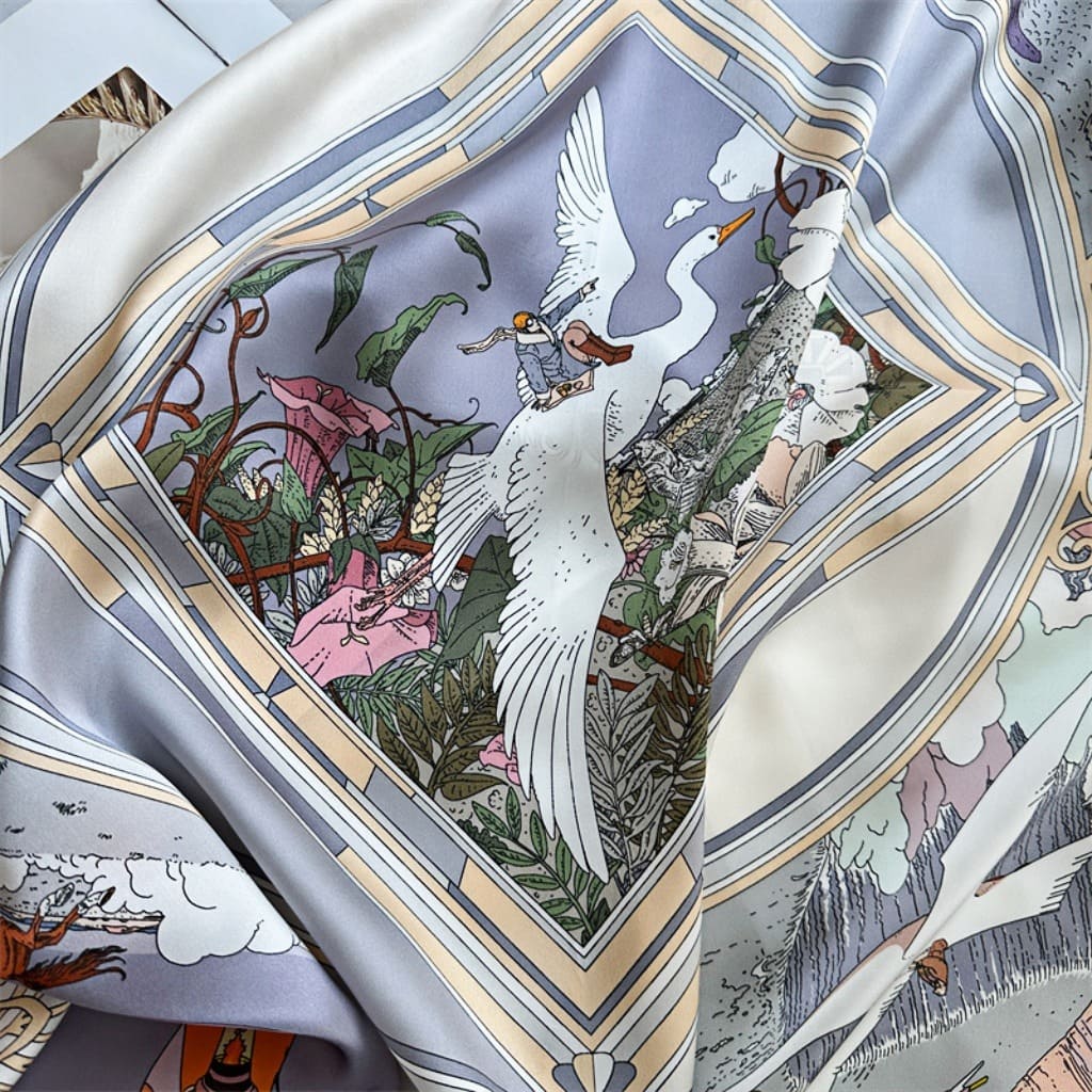 MaraSilk Pure Mulberry Silk Scarf - Square Crepe Satin MS413