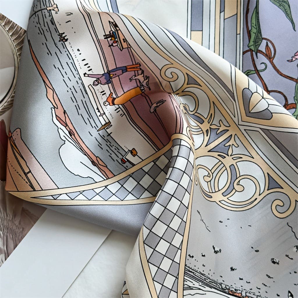 MaraSilk Pure Mulberry Silk Scarf - Square Crepe Satin MS413