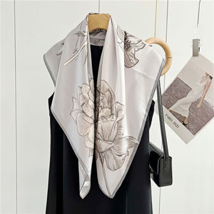 MaraSilk Pure Mulberry Silk Scarf - Square Crepe Satin MS414