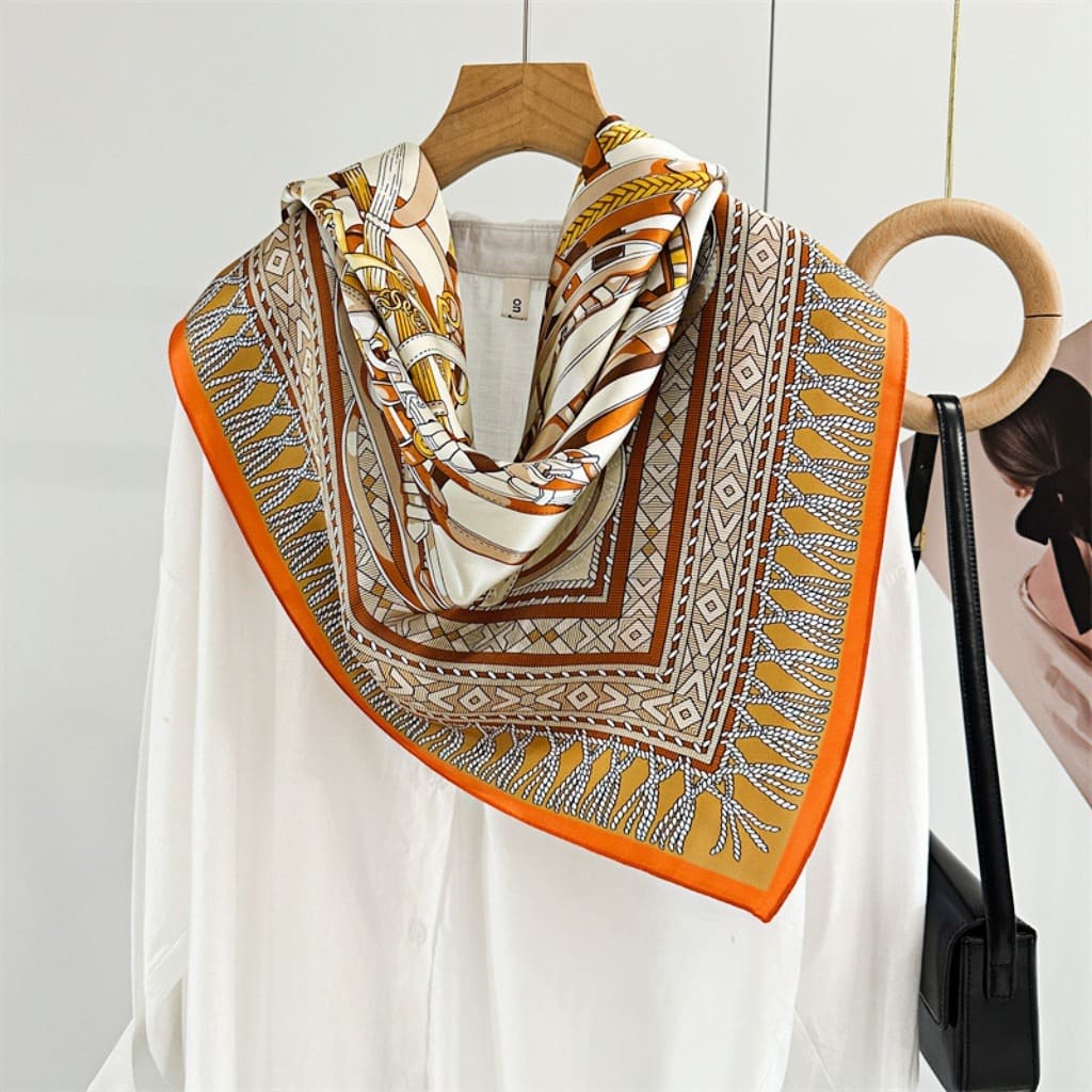 MaraSilk Pure Mulberry Silk Scarf - Square Crepe Satin MS416