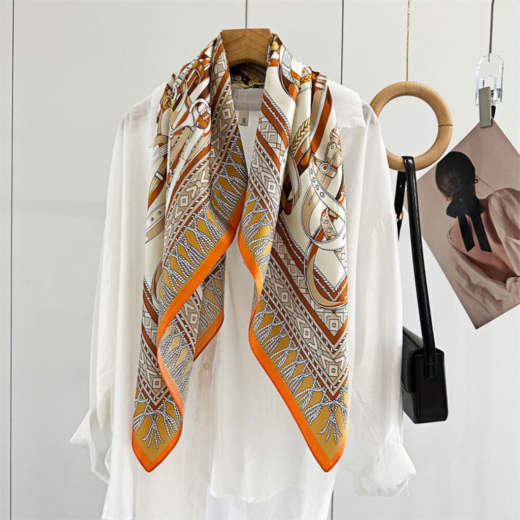 MaraSilk Pure Mulberry Silk Scarf - Square Crepe Satin MS416