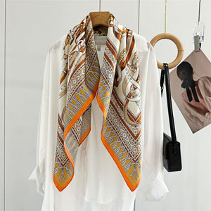 MaraSilk Pure Mulberry Silk Scarf - Square Crepe Satin MS416