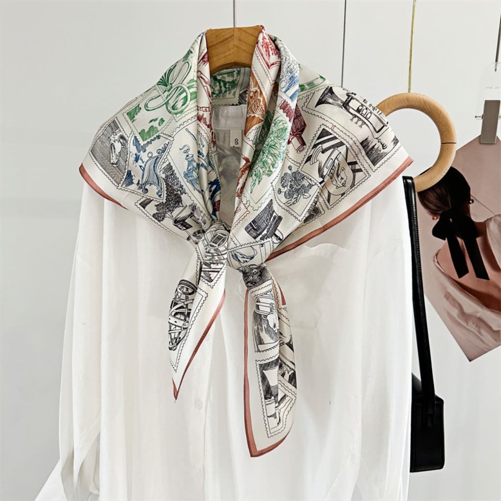 MaraSilk Pure Mulberry Silk Scarf - Square Crepe Satin MS417