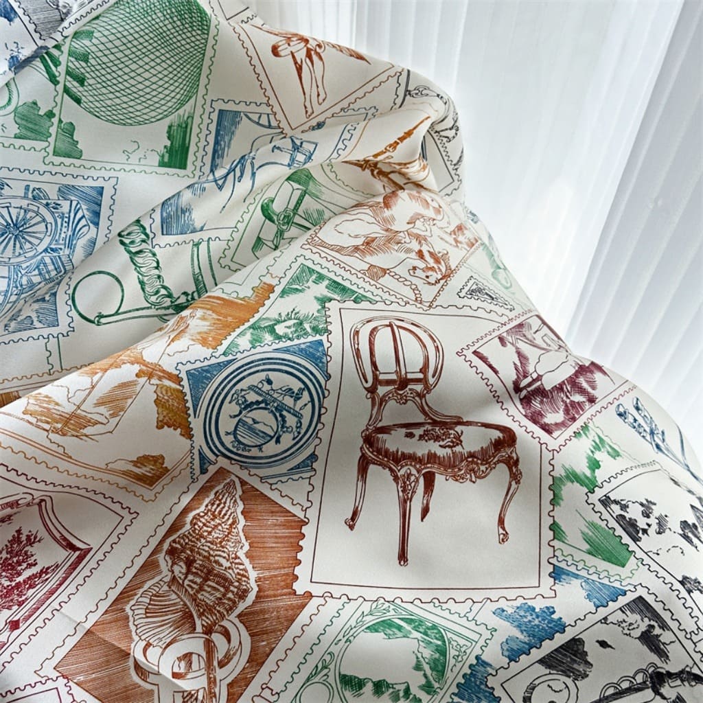 MaraSilk Pure Mulberry Silk Scarf - Square Crepe Satin MS417