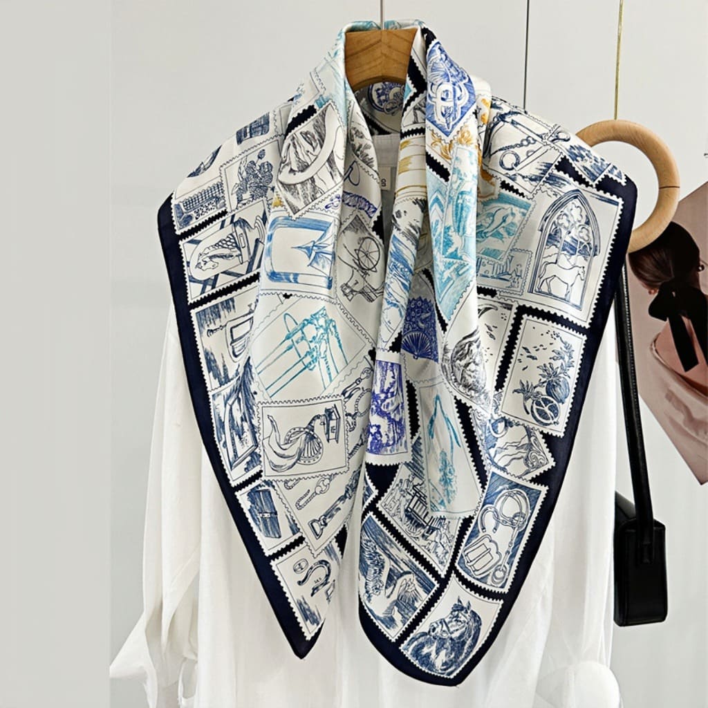 MaraSilk Pure Mulberry Silk Scarf - Square Crepe Satin MS417