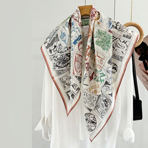 MaraSilk Pure Mulberry Silk Scarf - Square Crepe Satin MS417