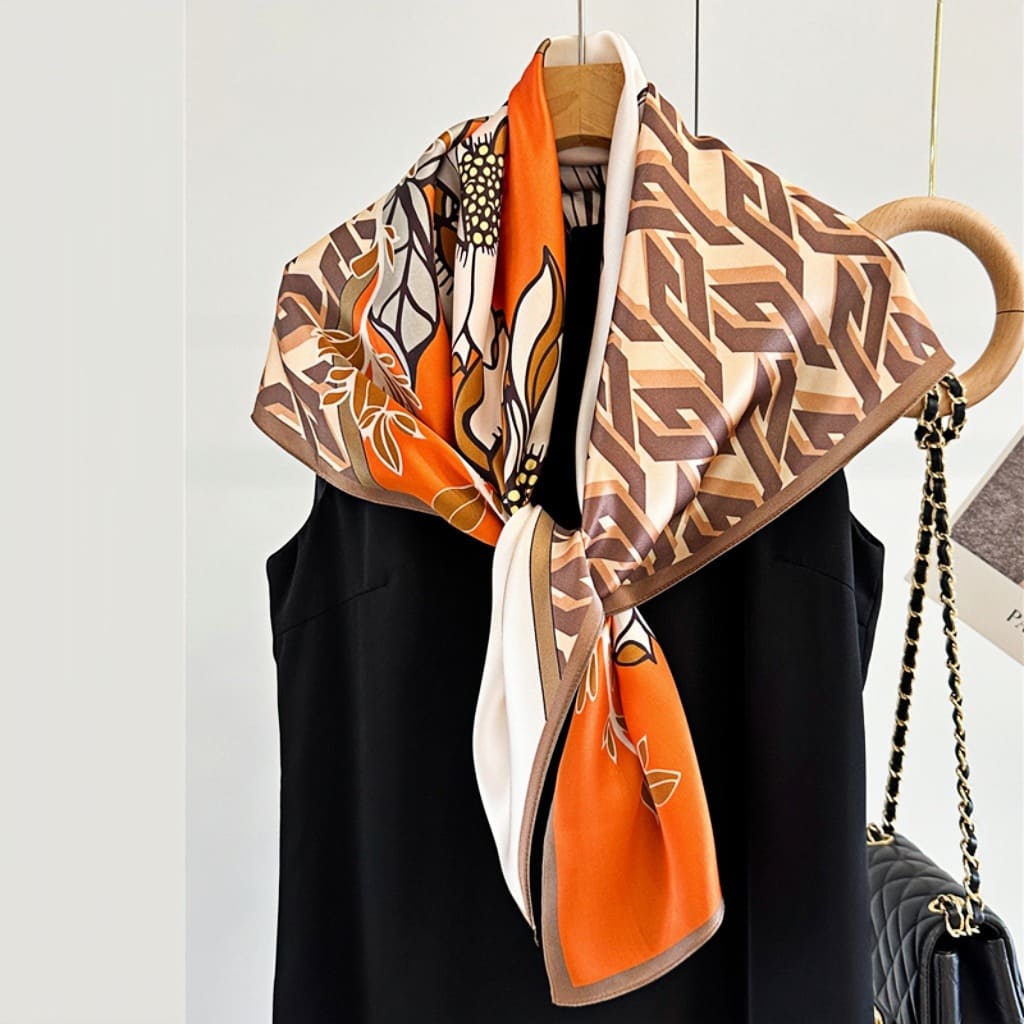 MaraSilk Pure Mulberry Silk Scarf - Square Crepe Satin MS418 34" x 34" MS41801