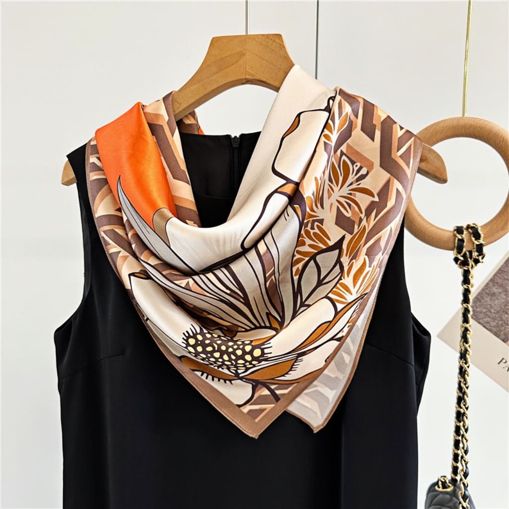 MaraSilk Pure Mulberry Silk Scarf - Square Crepe Satin MS418