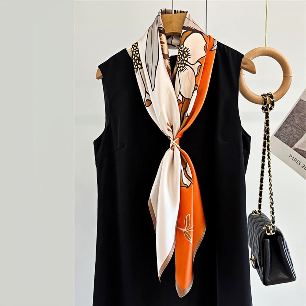 MaraSilk Pure Mulberry Silk Scarf - Square Crepe Satin MS418