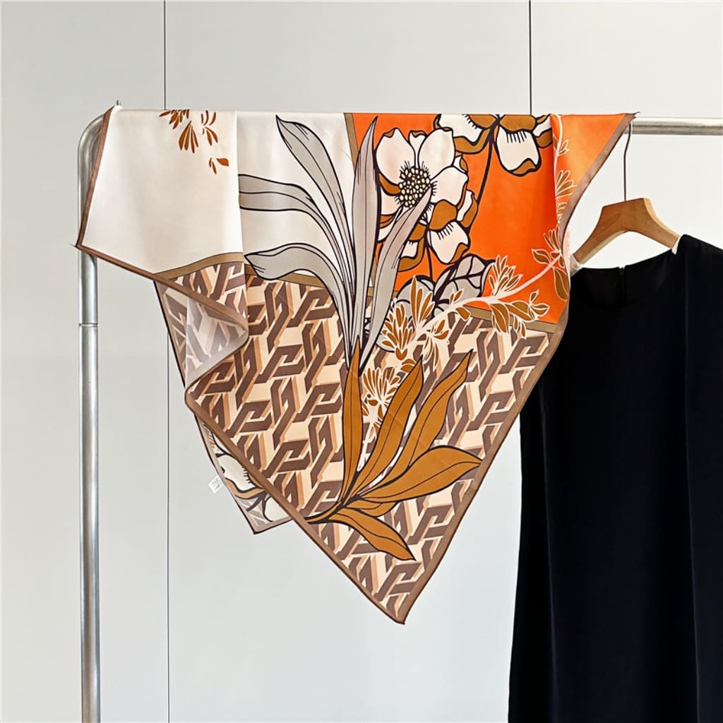 MaraSilk Pure Mulberry Silk Scarf - Square Crepe Satin MS418