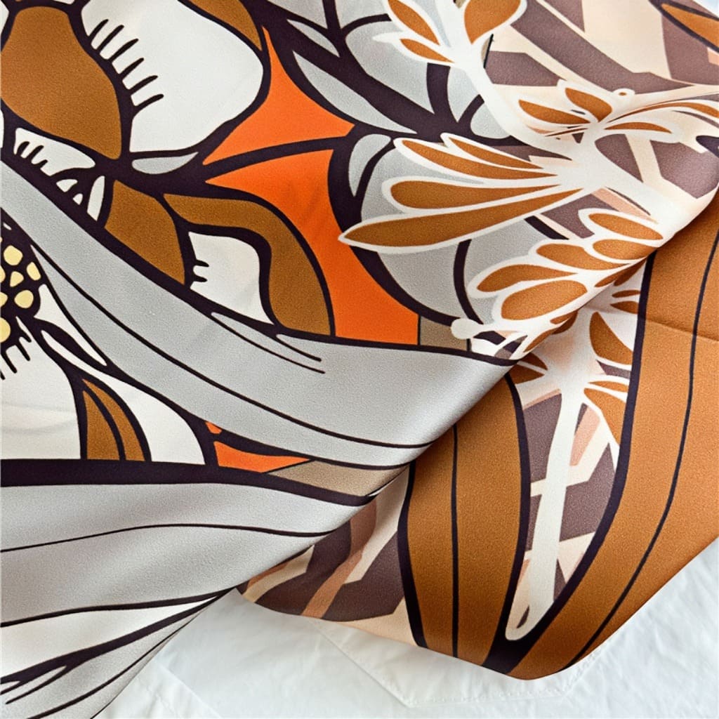 MaraSilk Pure Mulberry Silk Scarf - Square Crepe Satin MS418