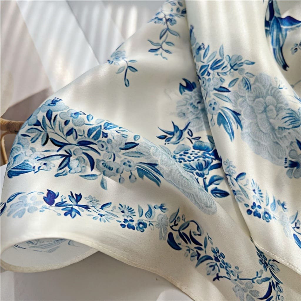 MaraSilk Pure Mulberry Silk Scarf - Square Crepe Satin MS419