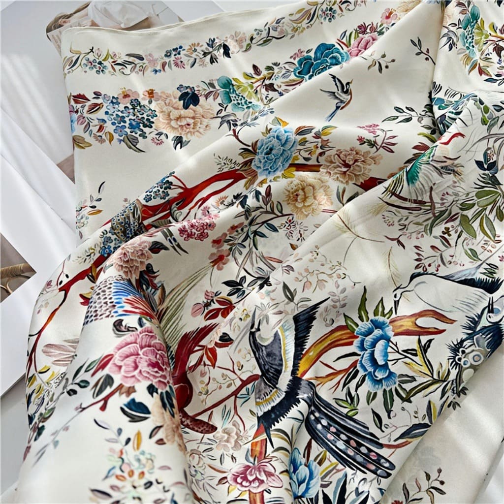 MaraSilk Pure Mulberry Silk Scarf - Square Crepe Satin MS419