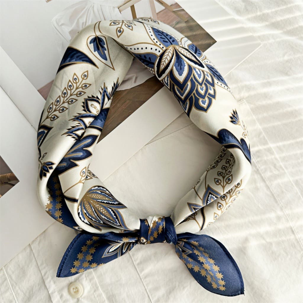 MaraSilk Pure Mulberry Silk Scarf Square Crepe Satin MS42-1