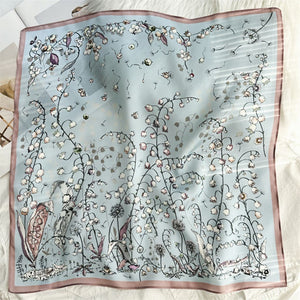 MaraSilk Pure Mulberry Silk Scarf Square Crepe Satin MS42-11