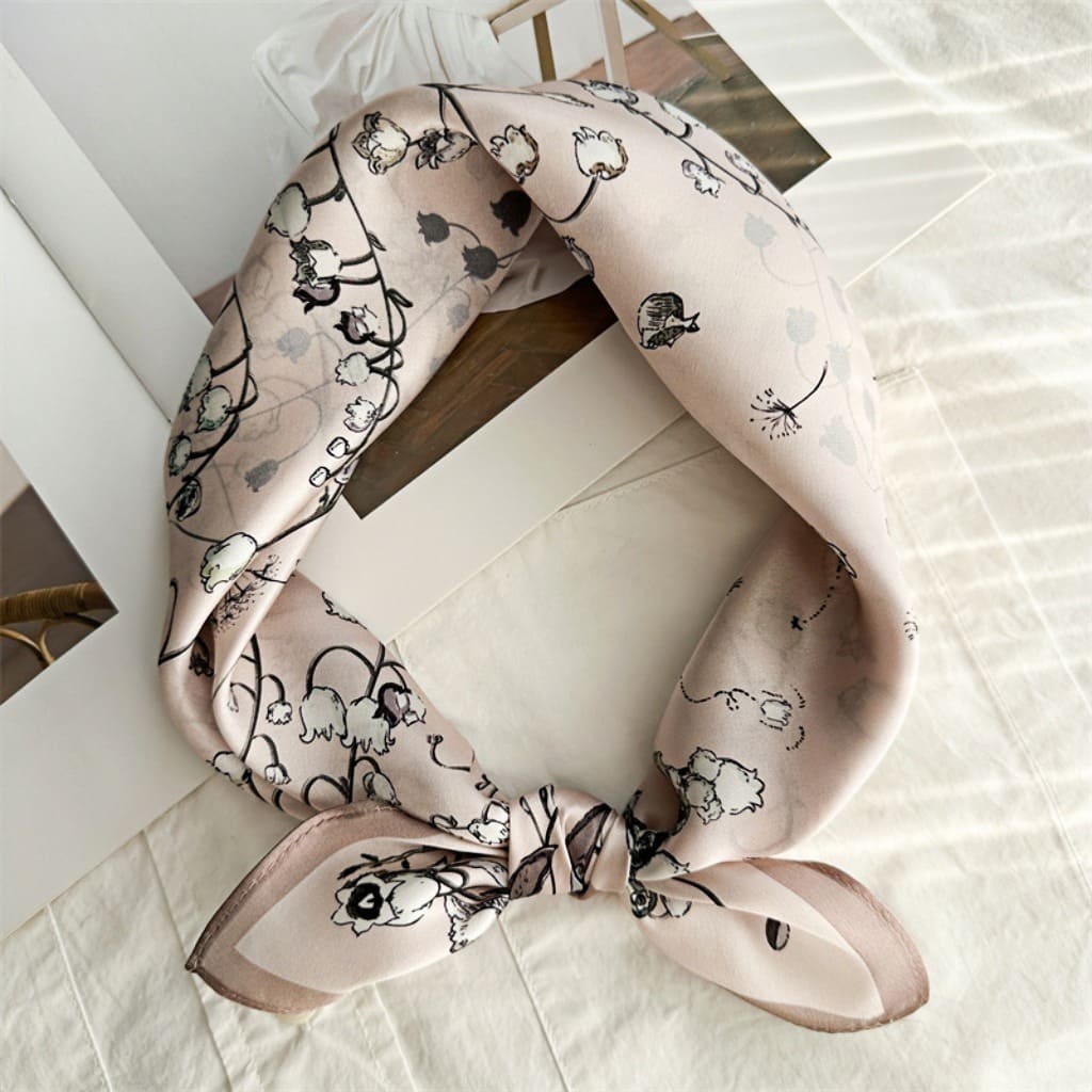 MaraSilk Pure Mulberry Silk Scarf Square Crepe Satin MS42-12