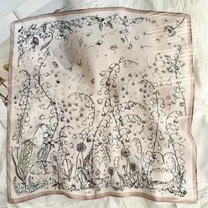 MaraSilk Pure Mulberry Silk Scarf Square Crepe Satin MS42-15